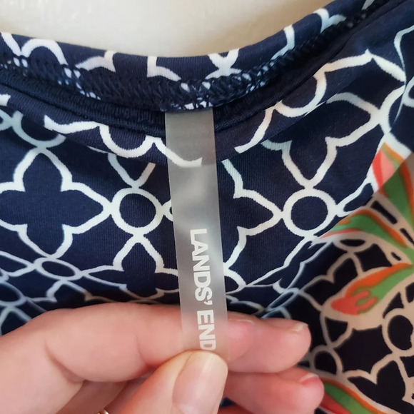 Lane Ends Square Neck Underwire Tankini Top Swimsuit Adjustable Straps Size 14L - Picture 4 of 11